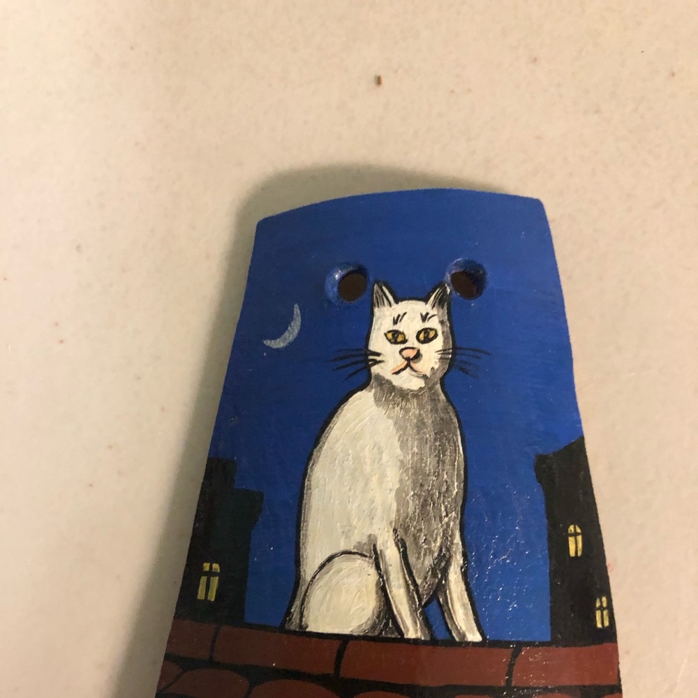 White cat on clay